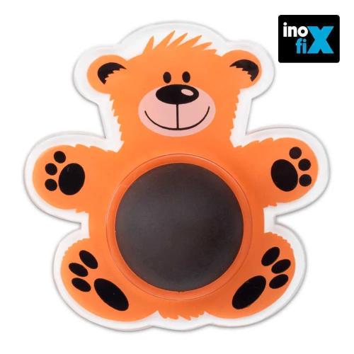Batente de parede adesivo modelo urso laranja ino.