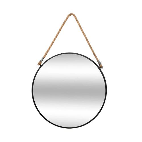 Espelho Redondo Preto com Corda Diam.38cm