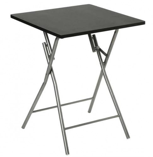 Mesa dobrável preta 60x60x75cm