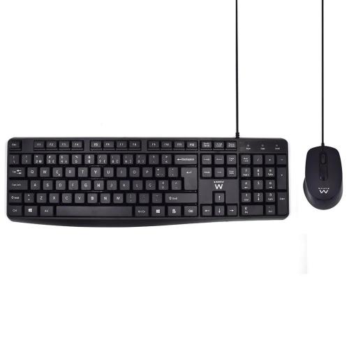 Ewent Kit Teclado + Rato Silent Pt Black