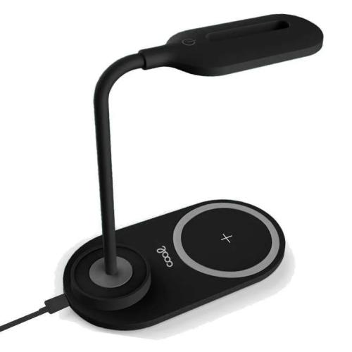 Lâmpada LED + Base de Carregamento Sem Fio Qi Cool Preta