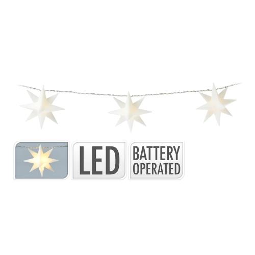 Grinalda Decorativa Estrela 10 Leds Luz Quente 1,8m