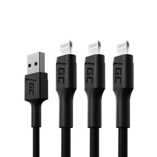 Set 3x Cable Green Cell Gc Ray Usb - Lightning 12.