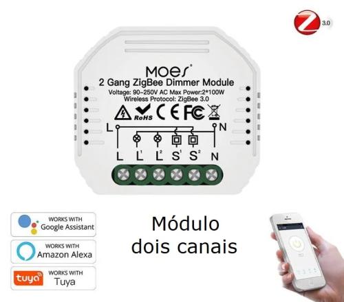 Módulo Dimmer 2 Canais Zigbee