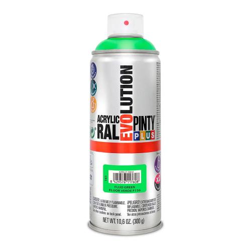 Tinta En Spray Pintyplus 520cc Verde Fluorescente