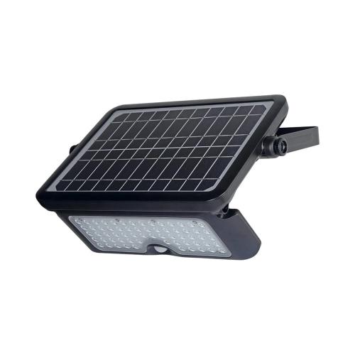 Candeeiro de Parede Solar 10w 1150lm Recarregável. Sensor de Presença (2-8m) Cor Preta 27,5x19,6cm e
