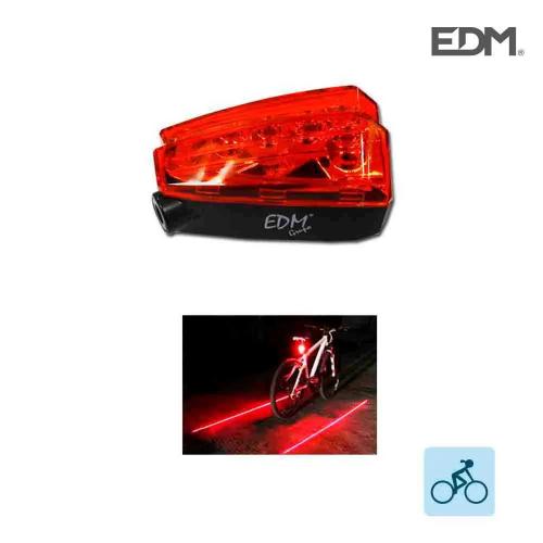 Lanterna Bicicleta Traseira Com 5 Leds E 2 Lasers