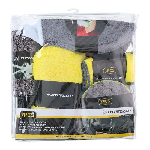 Kit de Limpeza para Carros/Motas 9 Peças Dunlop