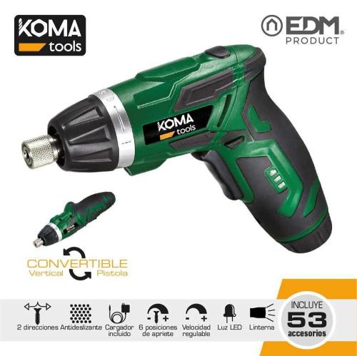 Aparafusador 3,6v Con 53 Acessórios Koma Tools