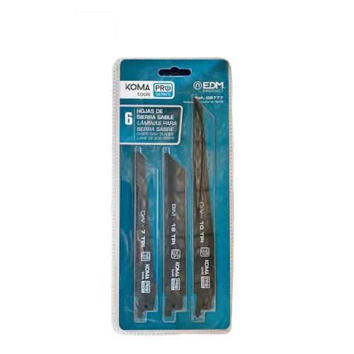 Kit 6 Lâminas de Serra de Sable Sobresselente para 08776 Koma Tools Pro Series Battery