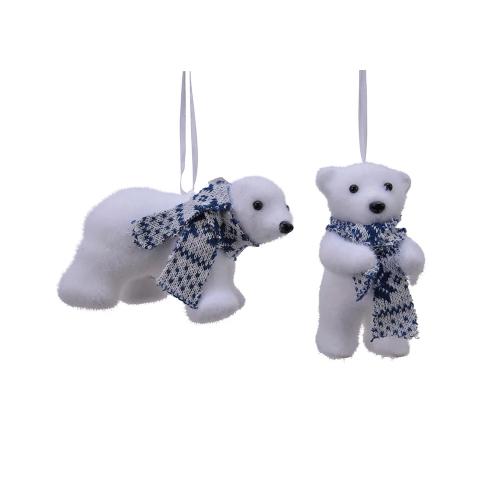 Enfeite Ursinho para Árvore de Natal, Modelos Sortidos 6,3x11,5x7,5cm