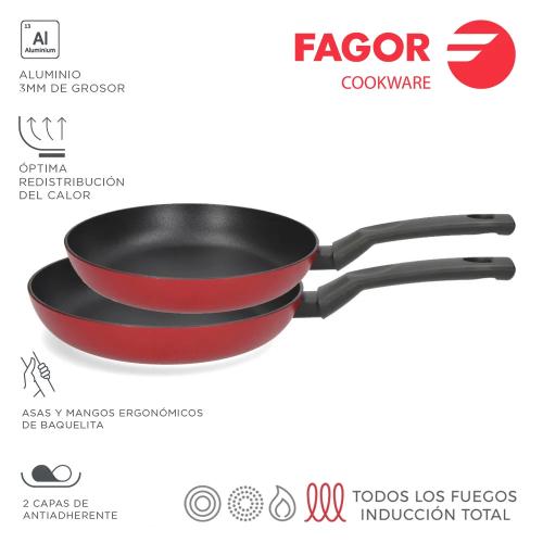 Frigideira Elan 3 Rouge Ø20+24cm Alumínio Extra Gr