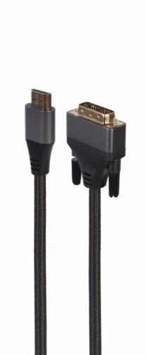 Cabo Gembird Cc-Hdmi-Dvi-4k-6 Hdmi para Dvi Premium Series 4k 30hz 1.8m Preto