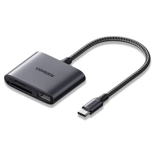 Leitor de Cartões Ugreen Cm387 Usb-C para Sd/Microsd 3-In-1