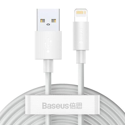 Kit 2 Cabos Lightning 2.4a 1.5m Blanco Baseus