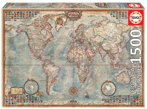 Educa Political Map Of The World Puzzle 1500 Unid.