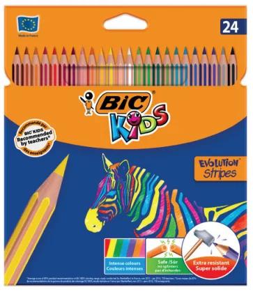 Lápis de Cores Bic Kids Evolution Stripes Multicolor 24 Peças