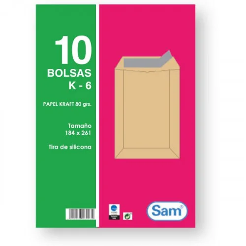 Embalagens de 10 Sacos Kraft, com Tiras de Silico.