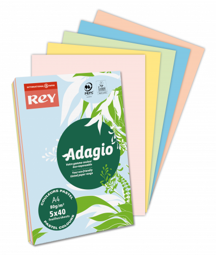 Paquete 500h Papel 80gr A4 Verde Hoja Palido Adagio 156228