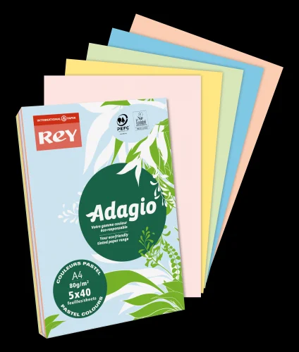 Paquete 500h Papel 80gr A4 Verde Hoja Palido Adag.