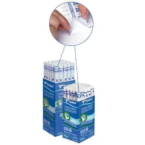 FORRO DE LIBROS 80 MICRAS ADHESIVO REPOSICIONABLE.