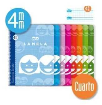 Libreta Cuarto 50 Hojas Rayado 4 Mm-Colores Surti.