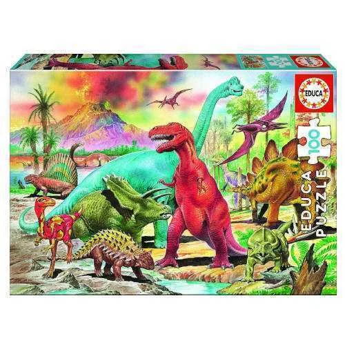 Puzzle Infantil 100 Dinosaurios de 6-8 Años Educa.
