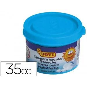 Estuche Témpera Escolar 5 Botes 35 Ml - Azul Cyan.