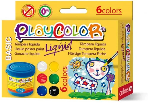 Liqquid 40ml. En 6 Colores Surtidos + Pincel Play.