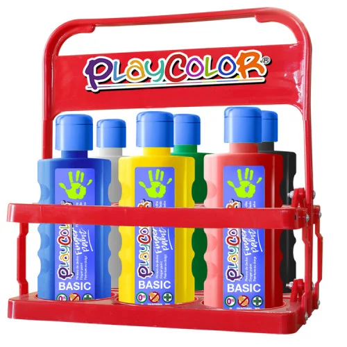 Finger Paint Basic para 6 Botellas 500ml. Basket .
