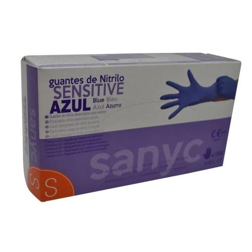Paquete de 100 Guantes Nitrilo Sensitive S/P T-P.