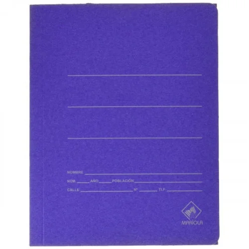 CARPETA CARTON AZUL 500 GR./M2. CUARTO GOMA SENCI.