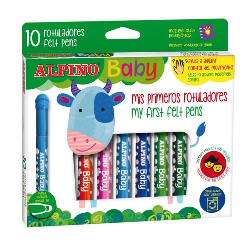 ALPINO AR002010 CANETA DE FELTRO MULTICOR 10 UNID.