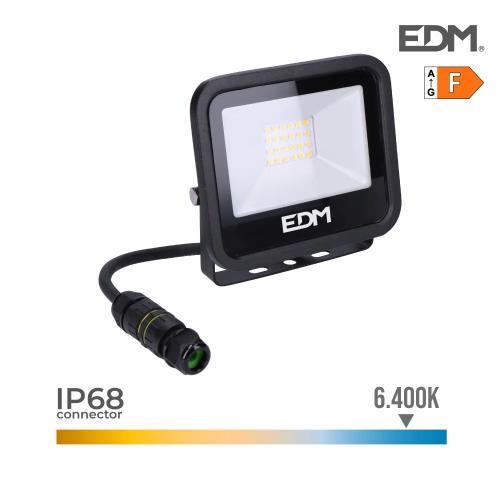 Projetor led 20w 1520lm 6400k luz fria black seri.