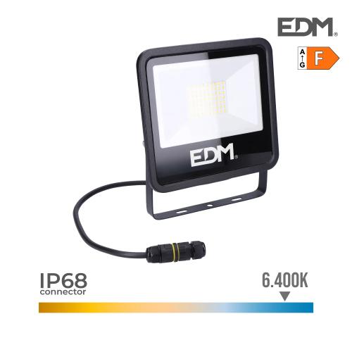 Projetor led 50w 4000lm 6400k luz fria black seri.