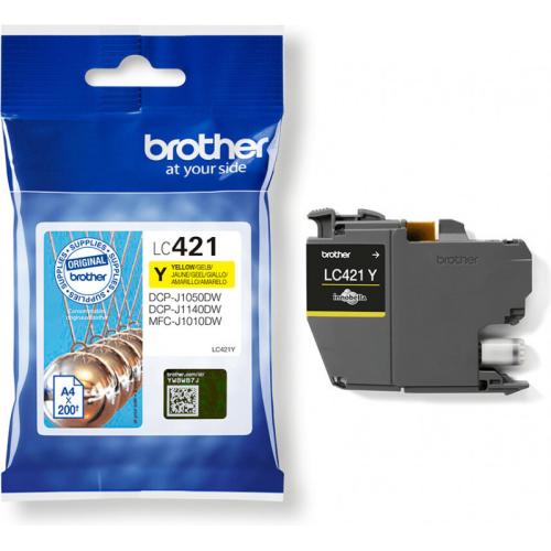 Tinteiro de Tinta Original Brother Lc-421y Amarelo