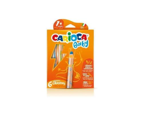 Caja 6 Lápices 3 En 1 + Sacapuntas Carioca Baby 4.