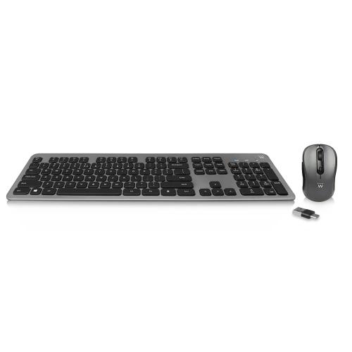 EWENT KIT TECLADO + RATO WIRELESS SILENT CINZA TI.