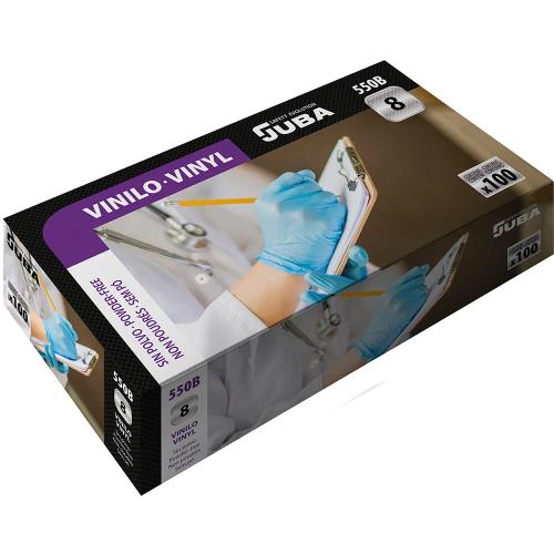 Caixa de 100 Luvas Descartáveis de Vinilo Sem Pó .