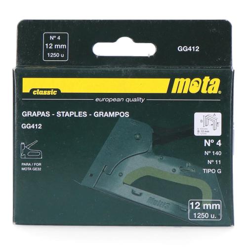 GRAMPOS NÚMERO 4 DE 12mm 1000 UNI GG412 MOTA