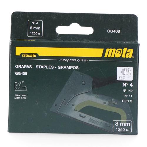 GRAMPOS NÚMERO 4 DE 8mm 1000 UNI GG408 MOTA