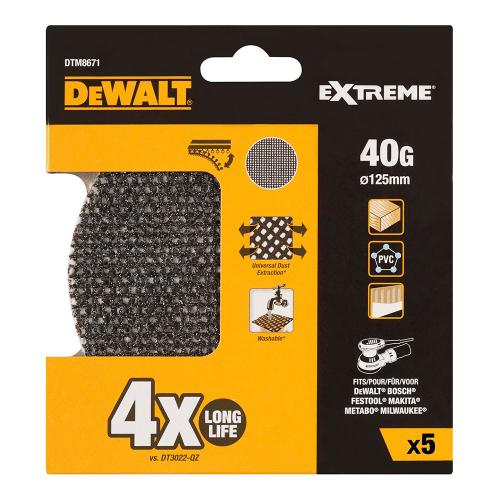 S.Of. Pack de 5 Lixas de Malha 125mm Grão: 40 Pa.