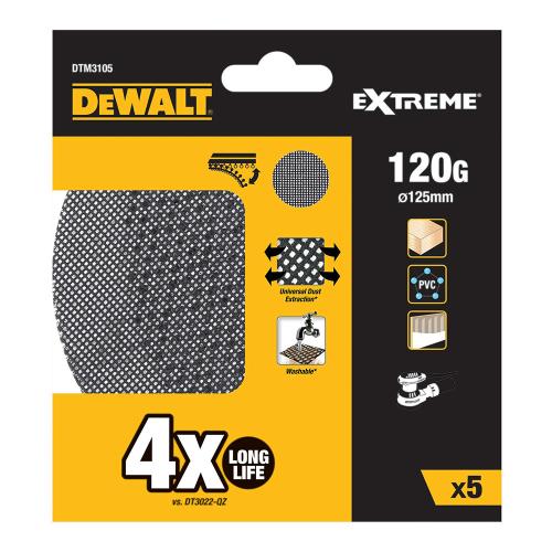 S.Of. Pack de 5 Lixas de Malha 125mm Grão: 120 P.