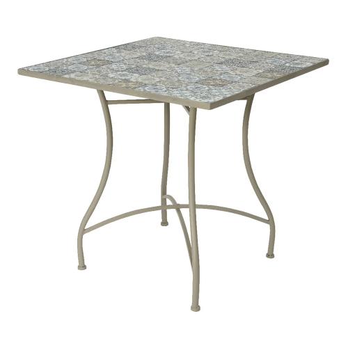 Mesa metal/mosaico Castanho 78x78x77cm model.