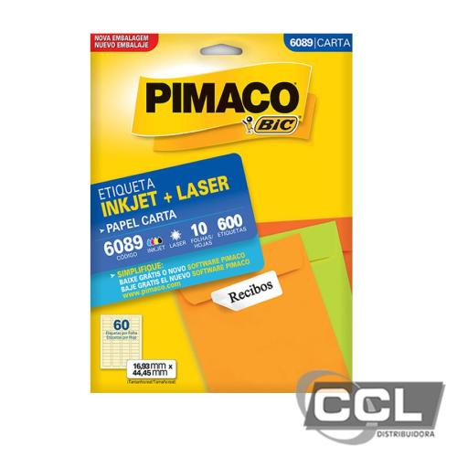 Embalagem 10 Folhas (60 Unidades) Etiquetas Branca