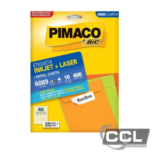 Embalagem 10 Folhas (60 Unidades) Etiquetas Branca