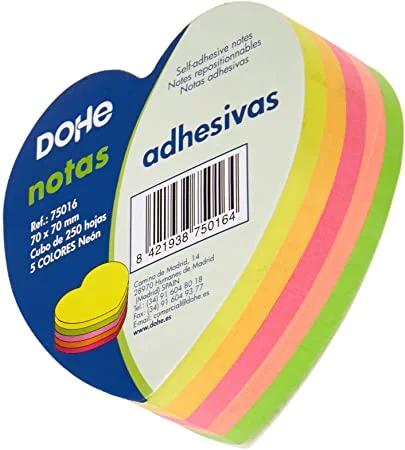 Cubo Corazón 250 Notas 5 Colores Surtidos Neón 70.