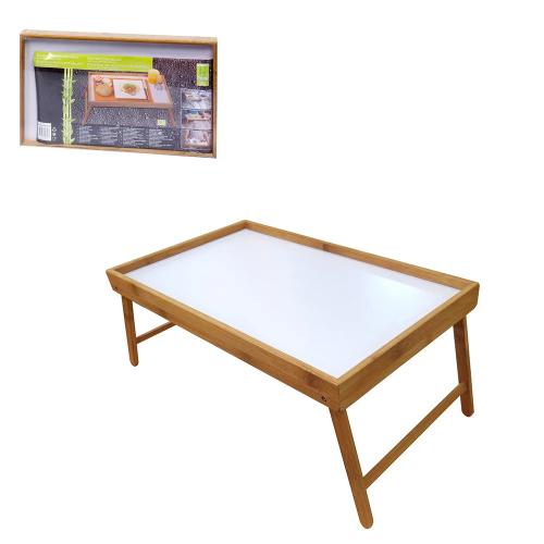 Tabuleiro de cama dobravel bamboo 50x30x22cm