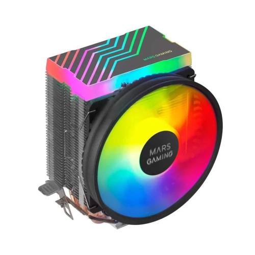 Mars Gaming Mcpu33 CPU Cooler, Dual Frgb, Silent Pwm Fan, 3x Heatpipe, 140w