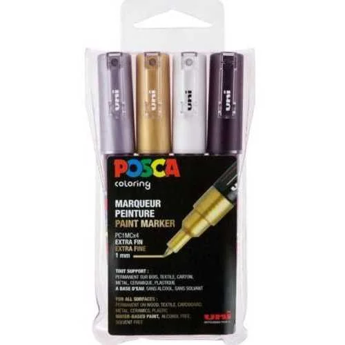 Estojo 4 pcs. PC1M GSWB POSCA UNIBALL 182634669